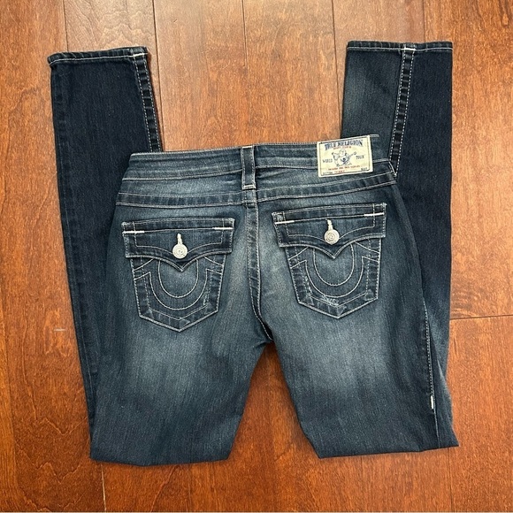 True Religion Women's Skinny Blue Jeans, Perfect for Wearing with Boots, Size 26 - Picture 7 of 16
